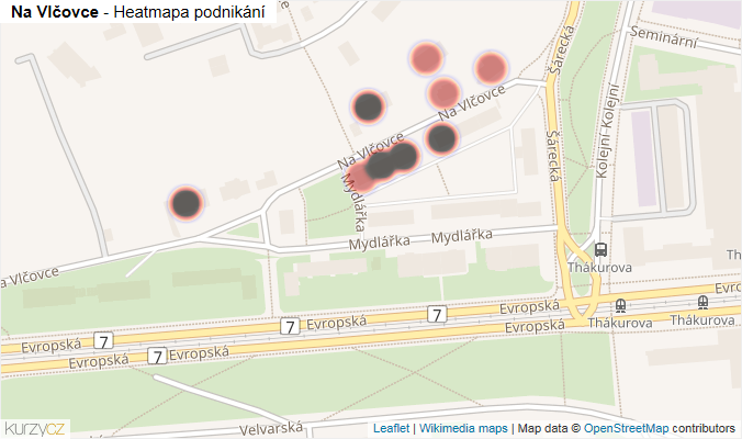 Mapa Na Vlčovce - Firmy v ulici.