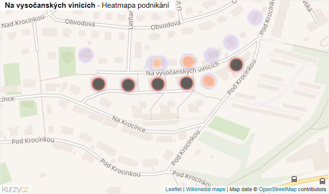 Mapa Na vysočanských vinicích - Firmy v ulici.
