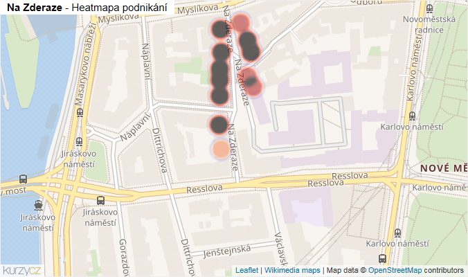 Mapa Na Zderaze - Firmy v ulici.