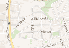 Nad Belárií v obci Praha - mapa ulice