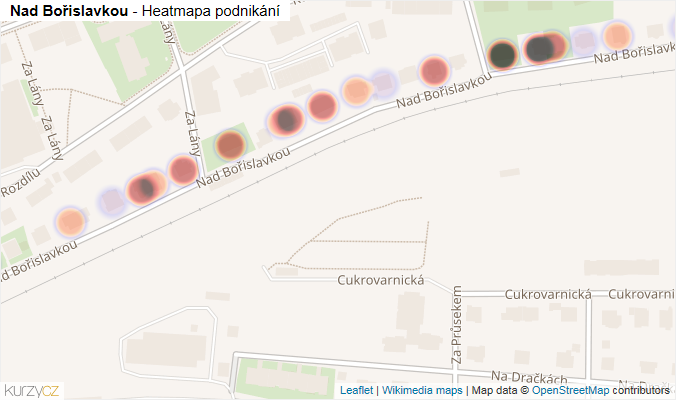 Mapa Nad Bořislavkou - Firmy v ulici.