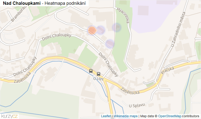 Mapa Nad Chaloupkami - Firmy v ulici.