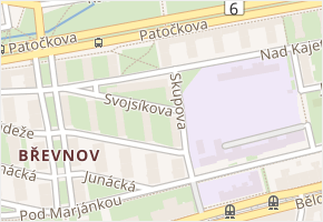 Nad Kajetánkou v obci Praha - mapa ulice