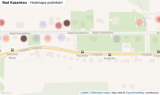 Mapa Nad Kazankou - Firmy v ulici.