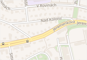 Nad kolonií v obci Praha - mapa ulice