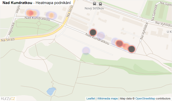 Mapa Nad Kundratkou - Firmy v ulici.