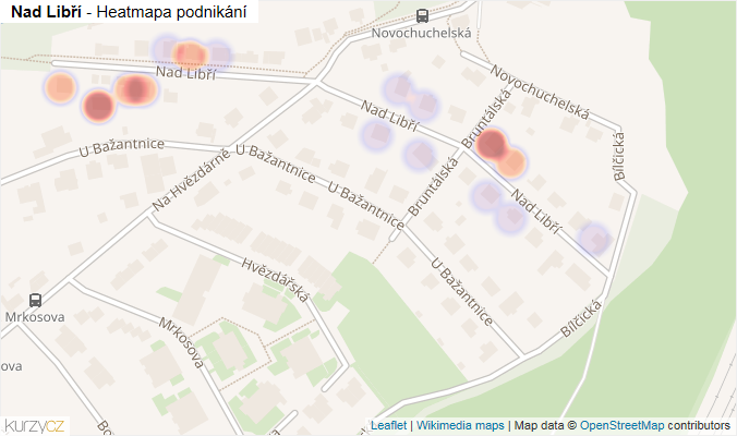Mapa Nad Libří - Firmy v ulici.