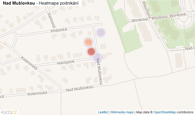 Mapa Nad Mušlovkou - Firmy v ulici.