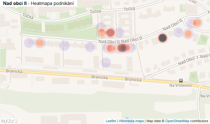 Mapa Nad obcí II - Firmy v ulici.