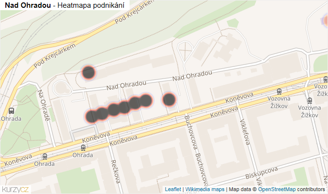 Mapa Nad Ohradou - Firmy v ulici.