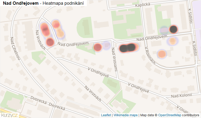 Mapa Nad Ondřejovem - Firmy v ulici.