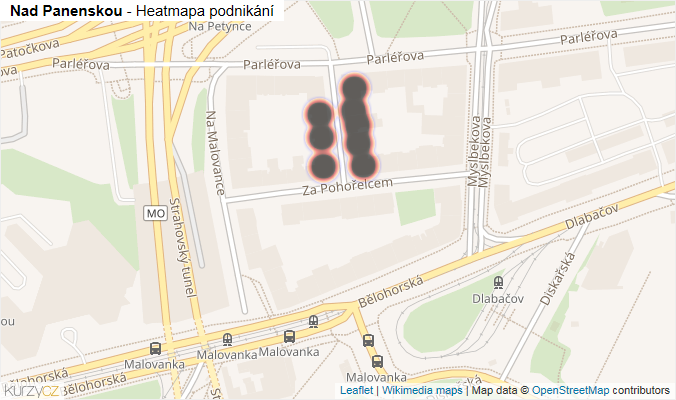 Mapa Nad Panenskou - Firmy v ulici.
