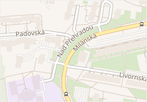 Nad přehradou v obci Praha - mapa ulice