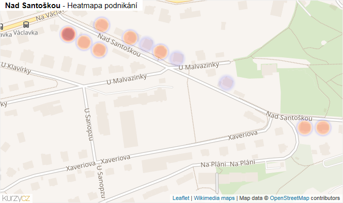 Mapa Nad Santoškou - Firmy v ulici.