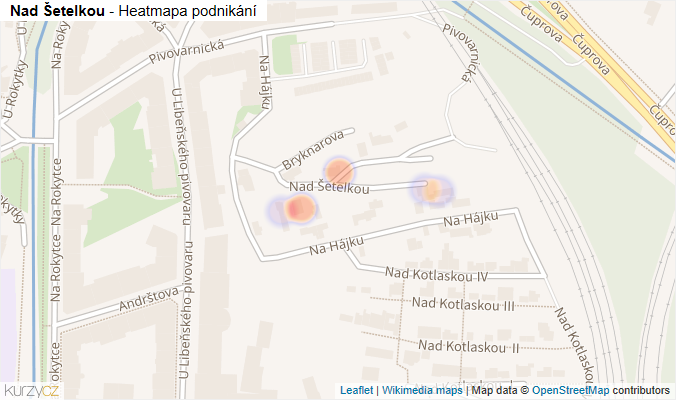 Mapa Nad Šetelkou - Firmy v ulici.