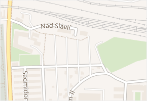 Nad Slávií v obci Praha - mapa ulice