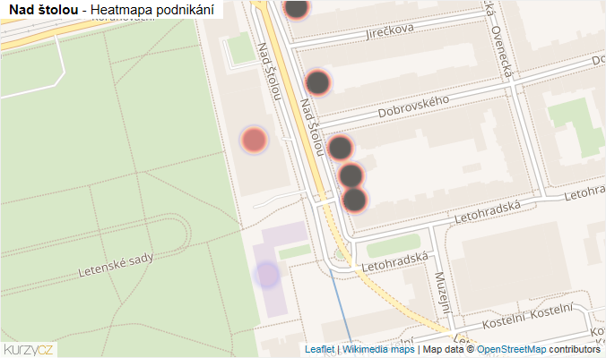 Mapa Nad štolou - Firmy v ulici.
