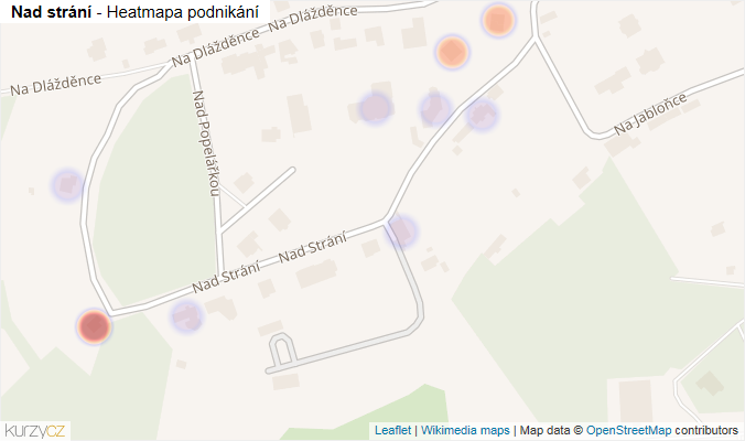 Mapa Nad strání - Firmy v ulici.