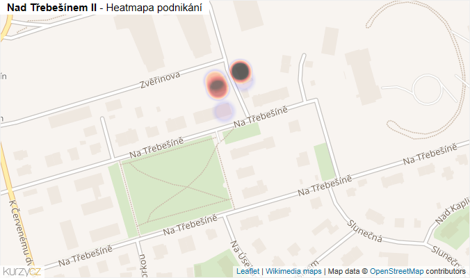 Mapa Nad Třebešínem II - Firmy v ulici.
