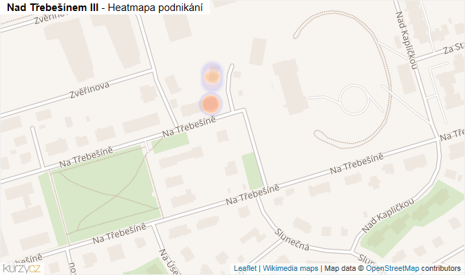 Mapa Nad Třebešínem III - Firmy v ulici.