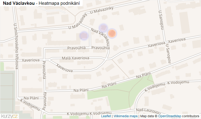 Mapa Nad Václavkou - Firmy v ulici.