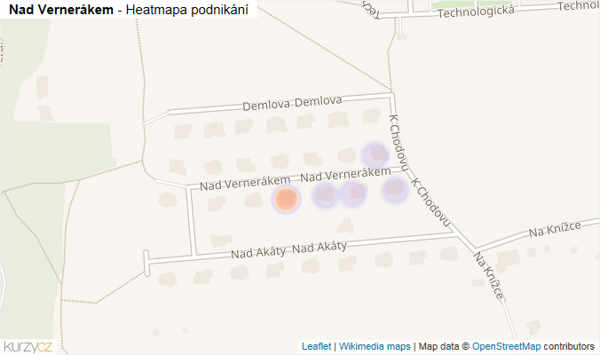 Mapa Nad Vernerákem - Firmy v ulici.