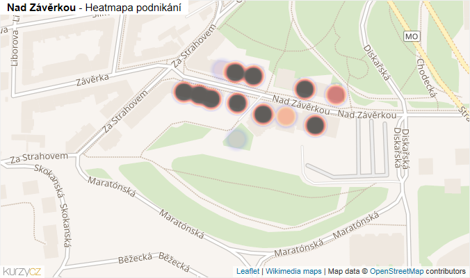Mapa Nad Závěrkou - Firmy v ulici.