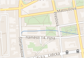náměstí 14. října v obci Praha - mapa ulice