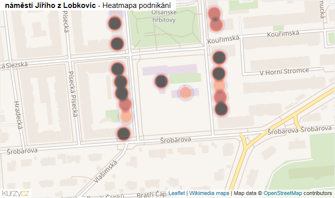 Mapa náměstí Jiřího z Lobkovic - Firmy v ulici.