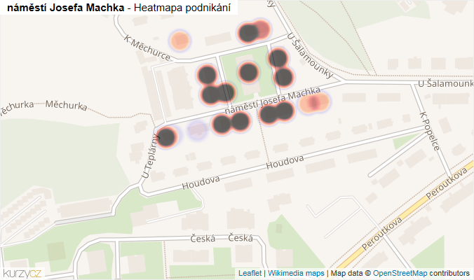 Mapa náměstí Josefa Machka - Firmy v ulici.
