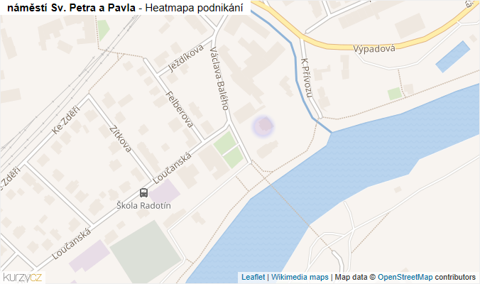 Mapa náměstí Sv. Petra a Pavla - Firmy v ulici.