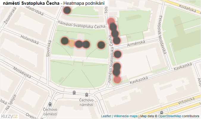 Mapa náměstí Svatopluka Čecha - Firmy v ulici.