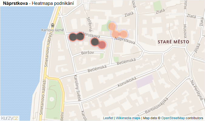 Mapa Náprstkova - Firmy v ulici.