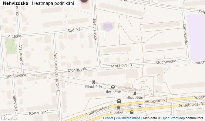 Mapa Nehvizdská - Firmy v ulici.