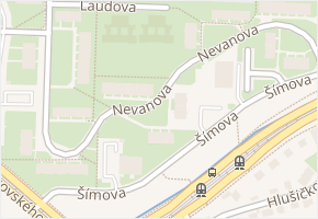 Nevanova v obci Praha - mapa ulice