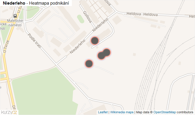 Mapa Niederleho - Firmy v ulici.