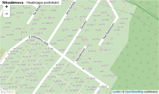 Mapa Nikodémova - Firmy v ulici.