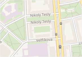 Nikoly Tesly v obci Praha - mapa ulice