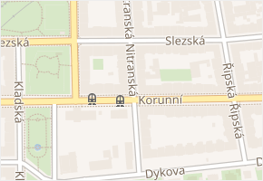 Nitranská v obci Praha - mapa ulice