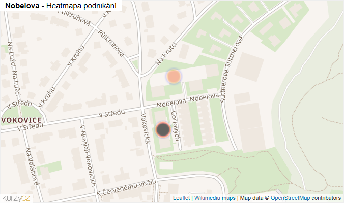 Mapa Nobelova - Firmy v ulici.