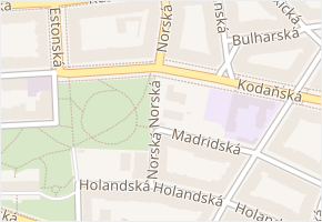 Norská v obci Praha - mapa ulice