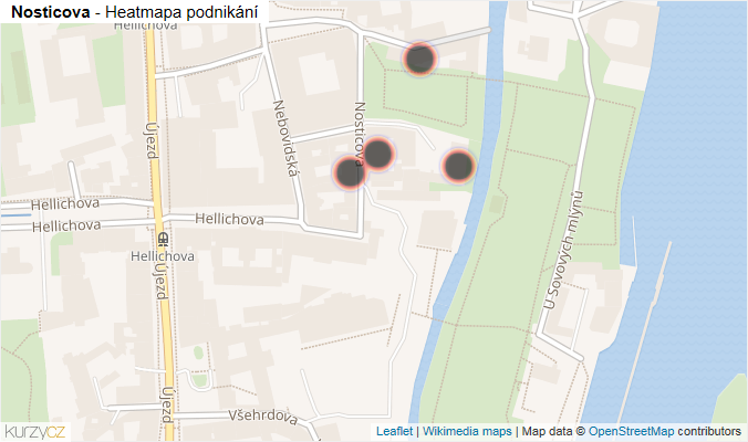 Mapa Nosticova - Firmy v ulici.
