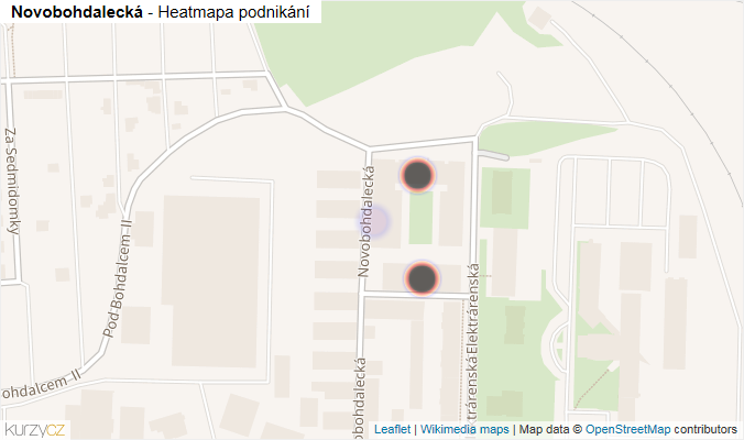 Mapa Novobohdalecká - Firmy v ulici.