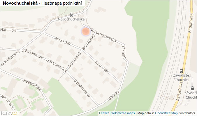 Mapa Novochuchelská - Firmy v ulici.