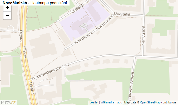 Mapa Novoškolská - Firmy v ulici.
