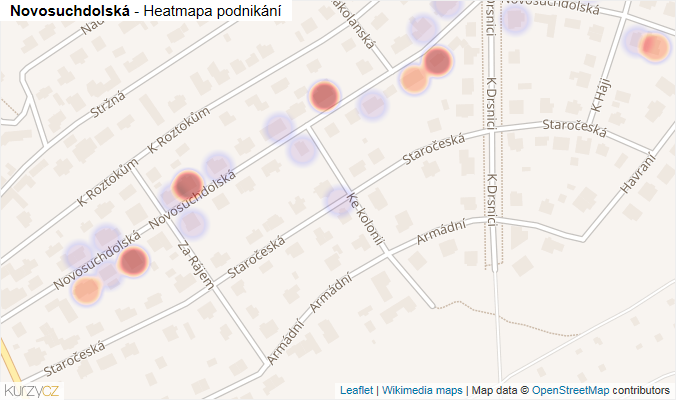 Mapa Novosuchdolská - Firmy v ulici.