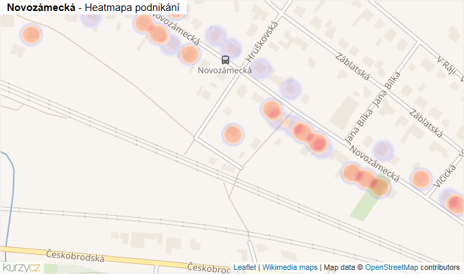Mapa Novozámecká - Firmy v ulici.