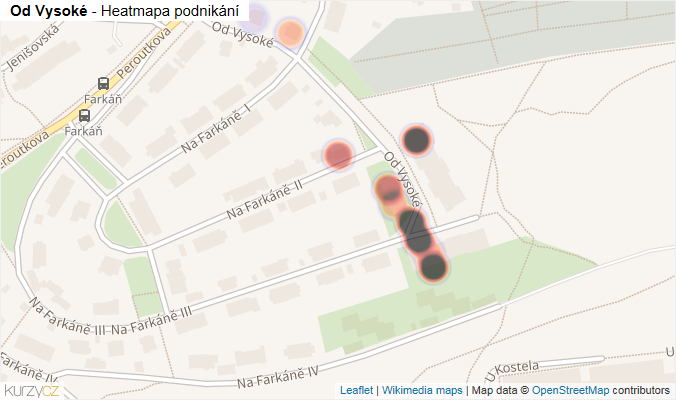 Mapa Od Vysoké - Firmy v ulici.