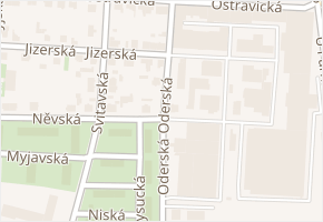 Oderská v obci Praha - mapa ulice