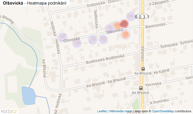 Mapa Olšovická - Firmy v ulici.